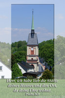 Fotokarte  Dorfkirche Mauersberg im Rahmen mit Text 
