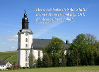 Fotokarte  Kirche Mildenau mit Text: